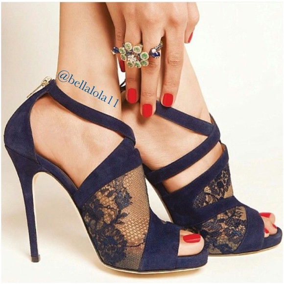 AUTHENTIC JIMMY CHOO ITALIAN LACE HEELS - Picture 4 of 13